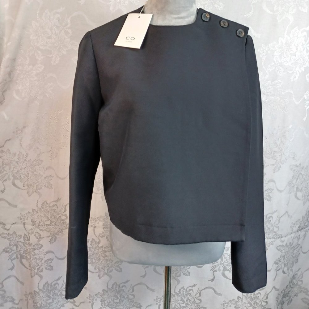 C O Designer Viscose Faille Cropped Jacket NWT